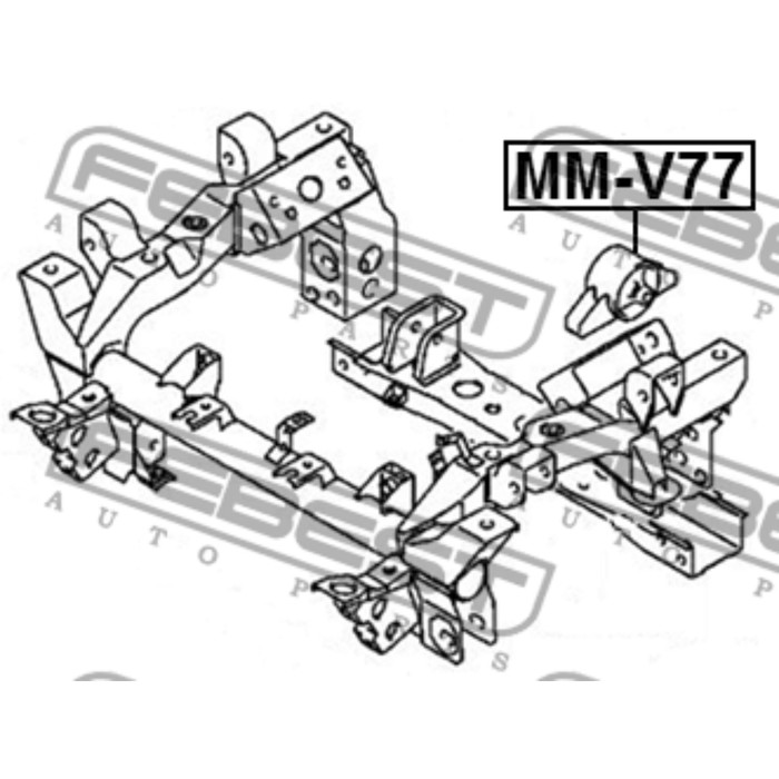 Подушка КПП FEBEST mm-v77