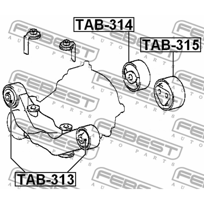 Опора дифференциала febest tab-315