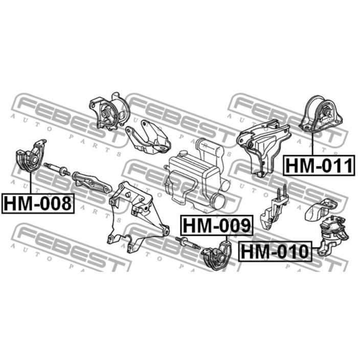 Подушка двигателя задняя febest hm-011