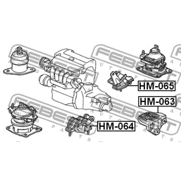 Подушка КПП FEBEST hm-065