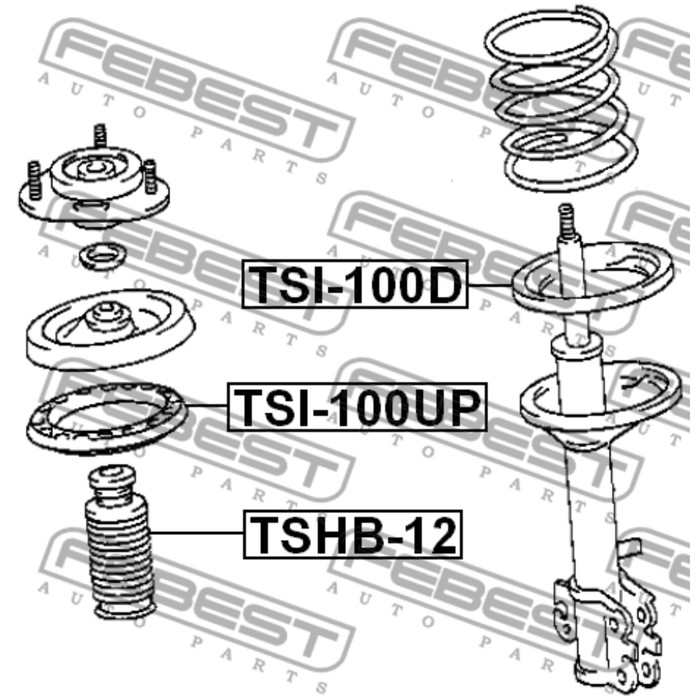 Проставка пружины FEBEST tsi-100d