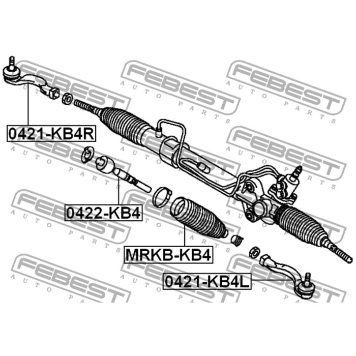 Пыльник рулевой рейки FEBEST mrkb-kb4