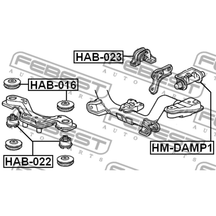 Демпфер заднего дифференциала febest hm-damp1