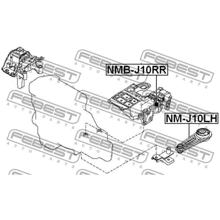Подушка КПП FEBEST nmb-j10rr