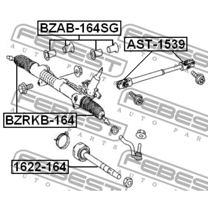 Пыльник рулевой рейки FEBEST bzrkb-164