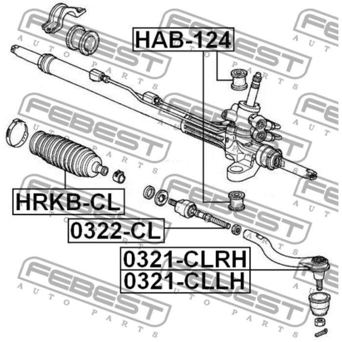 Пыльник рулевой рейки FEBEST hrkb-cl
