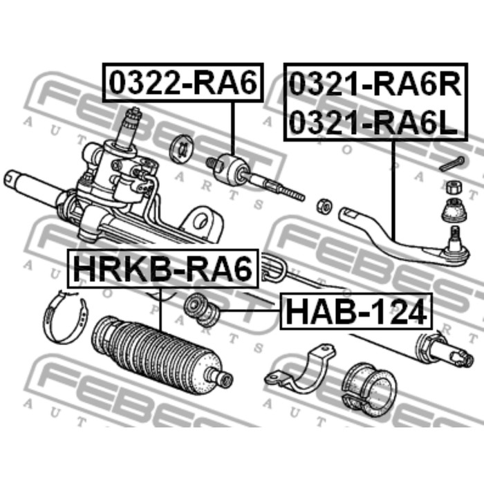 Пыльник рулевой рейки FEBEST hrkb-ra6