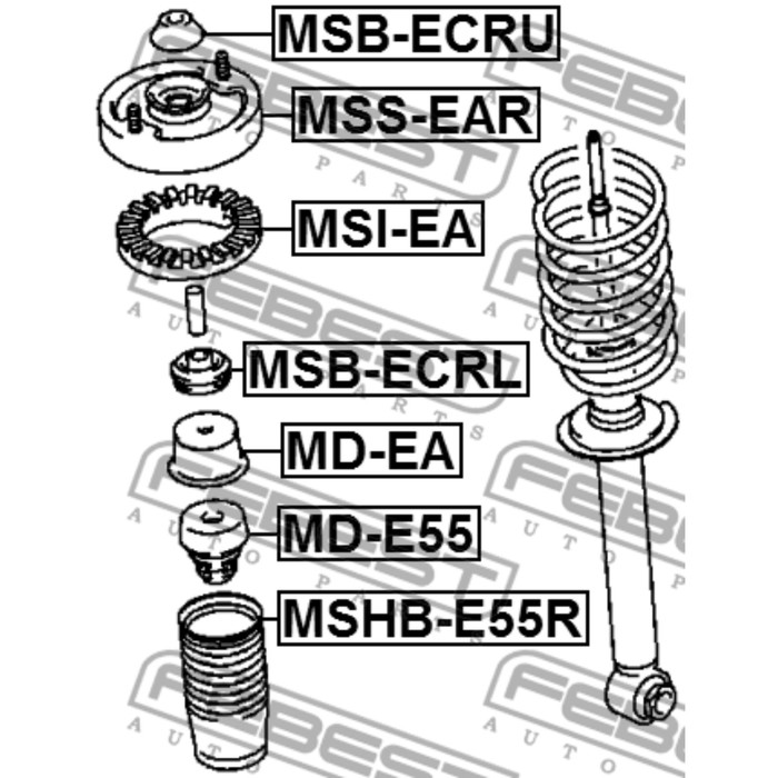 Пыльник амортизатора FEBEST mshb-e55r