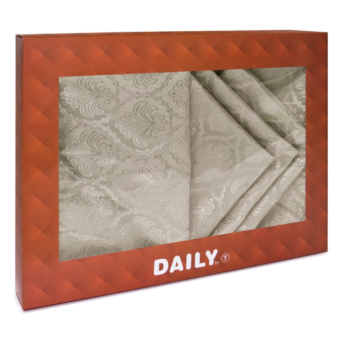 Скатерть "Феличе", размер 160х220 см, салфетка 35х35 см-4 шт., цвет коричневый