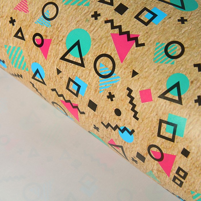 Бумага упаковочная глянцевая "Абстракция" (Крафт), 50 х 70 см