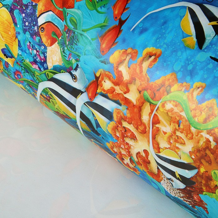 Бумага упаковочная глянцевая "Подводный мир", 50 х 70 см