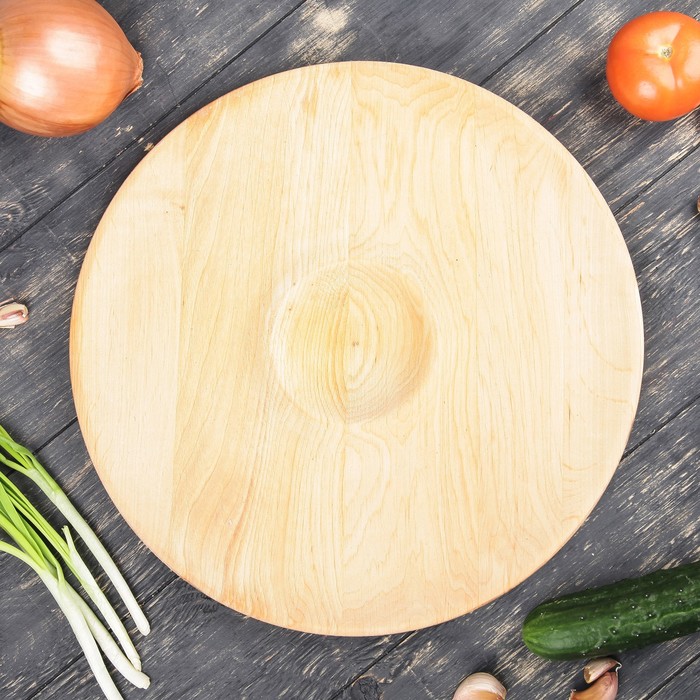 Тарелка с соусником, массив бука, 35 см