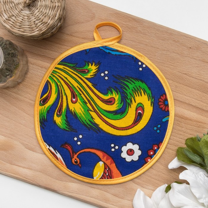 Прихватка круглая d17см "жар птица", цвет МИКС