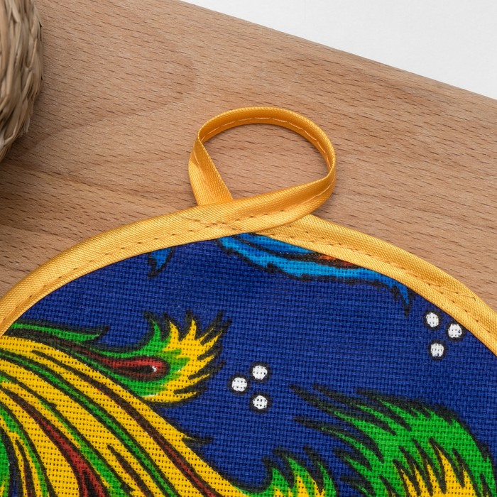 Прихватка круглая d17см "жар птица", цвет МИКС