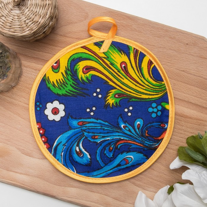 Прихватка круглая d17см "жар птица", цвет МИКС