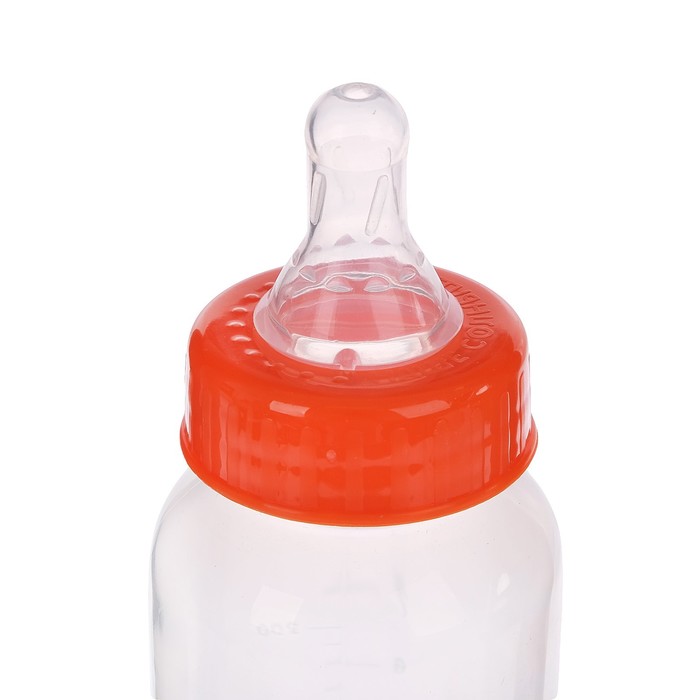 Бутылочка для кормления детская классическая, 250 мл, от 0 мес., цвет оранжевый МИКС