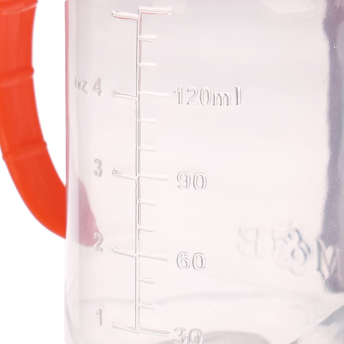 Бутылочка для кормления детская классическая, с ручками, 150 мл, от 0 мес., цвет оранжевый МИКС