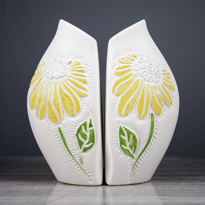 Набор ваз "Эдельвейс" 2шт белые микс