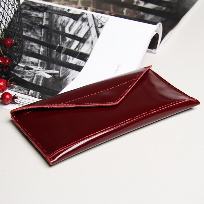 Кошелёк женский на клапане, 1 отдел, цвет бордовый