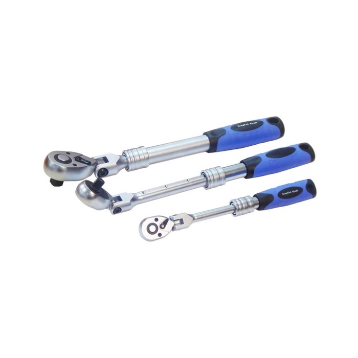Трещотка шарнирная KingTul kraft KT-60130402K, телескопическая, 3/8", 72 зуба, 245-340 мм