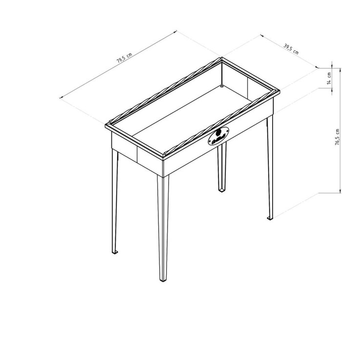 Мангал стационарный "Крепыш", сталь 08ПС толщиной 2 мм, ножки укладываются внутрь мангала