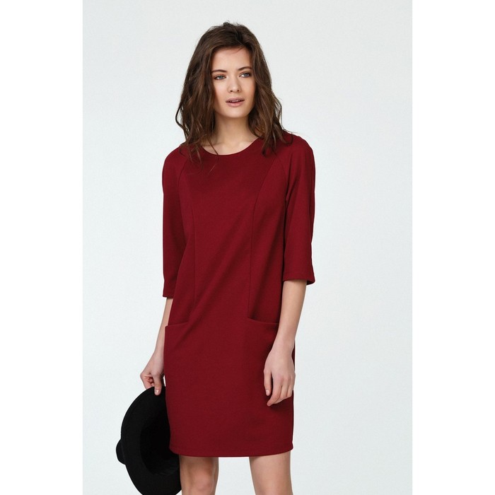 Платье женское, размер 46, цвет тёмно-красный  751-05