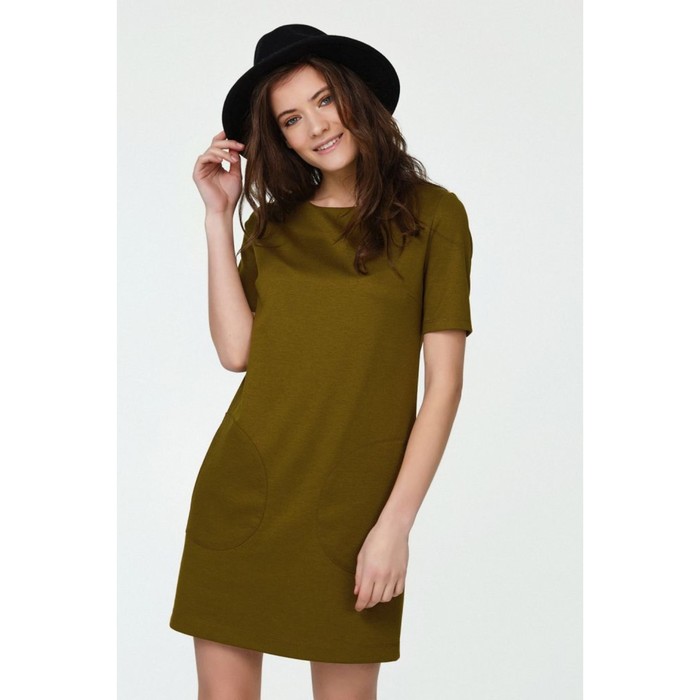 Платье женское, размер 46, цвет болотно-зелёный 706-15