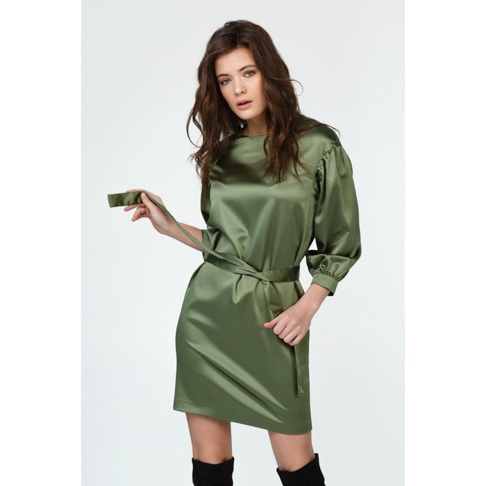 Платье женское, размер 42, цвет оливковый 112-15