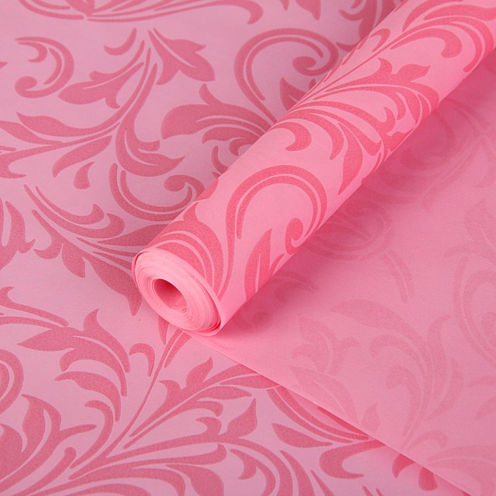 Пергамент флористический "Ветки", розовый, 58 г/м², 0,5 х 10 м