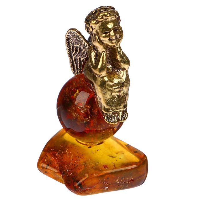 Сувенир «Ангел задумчивый», натуральный янтарь