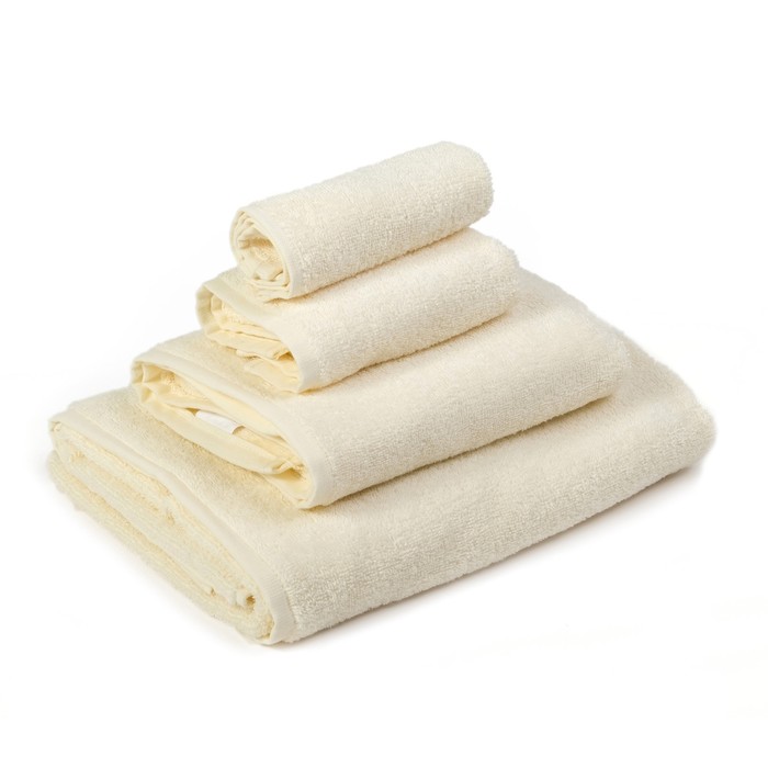 Полотенце махровое "Экономь и Я" 50х90 см, молочный 100% хлопок, 340 г/м²