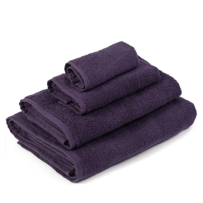 Полотенце махровое "Экономь и Я" 50х90 см, фиолетовый 100% хлопок, 340 г/м²