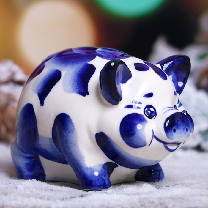 Сувенир «Свинка Маня», 5,5 см, гжель