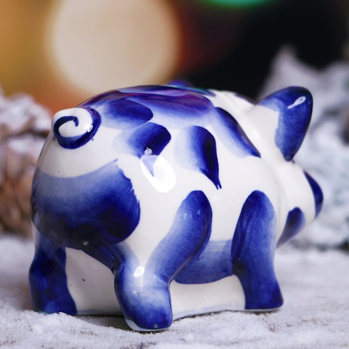 Сувенир «Свинка Маня», 5,5 см, гжель