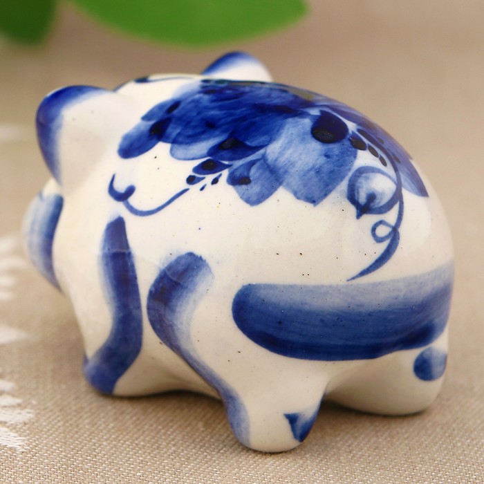Сувенир «Свинка Мила», 4 см, гжель