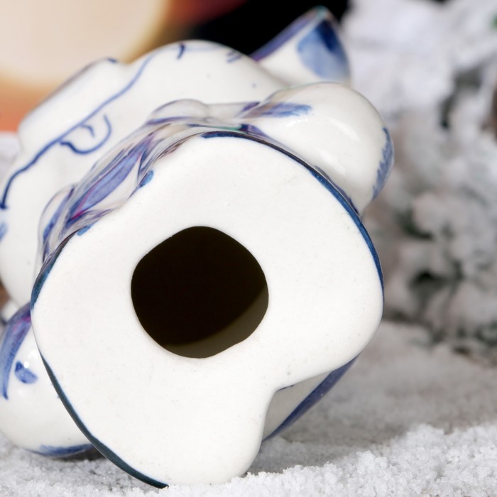 Сувенир «Поросёнок Стёпка», большой, 10 см, гжель