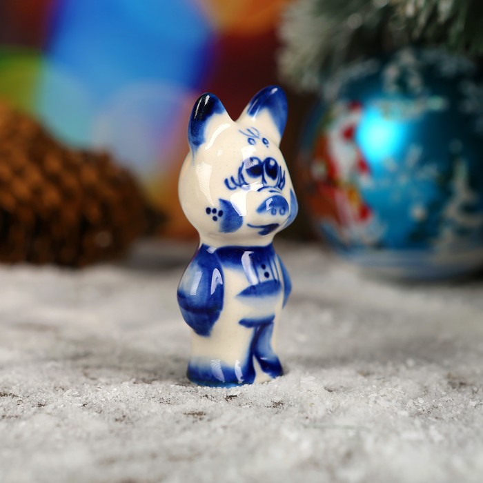 Сувенир «Поросёнок Петя», 4,5 см, гжель