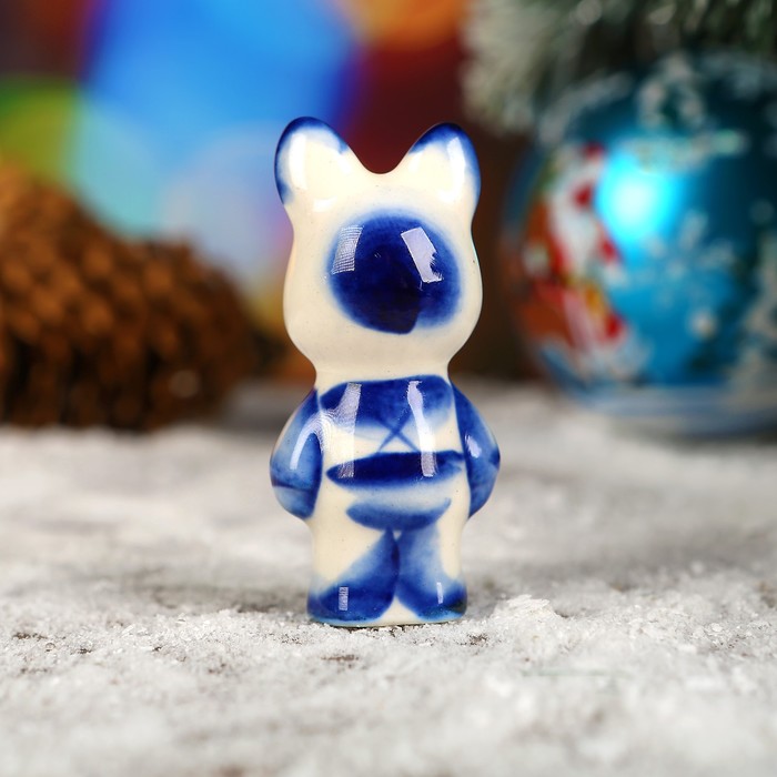 Сувенир «Поросёнок Петя», 4,5 см, гжель