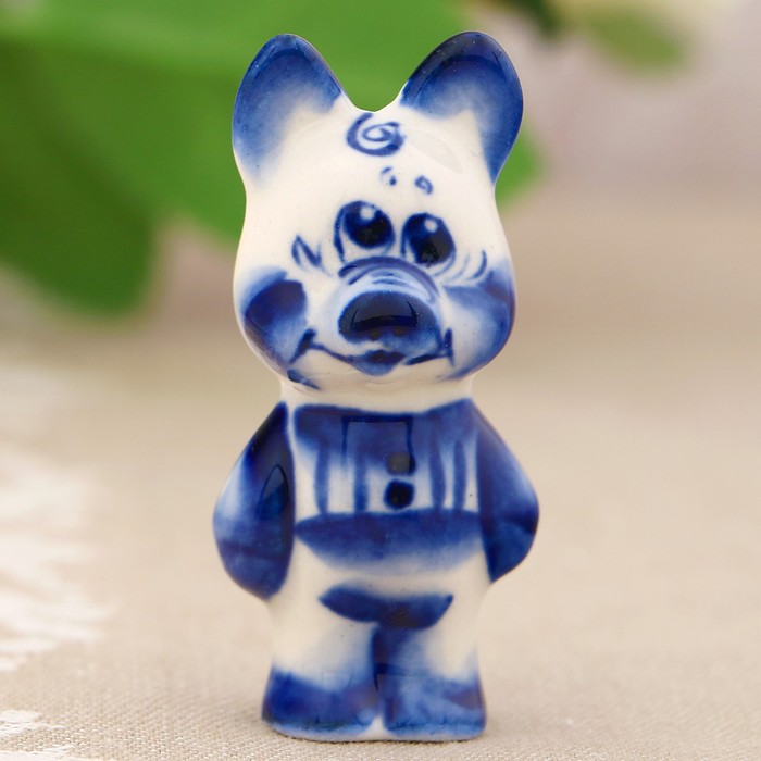 Сувенир «Поросёнок Петя», 4,5 см, гжель