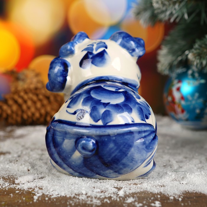 Сувенир «Свинка Люся», 9 см, гжель