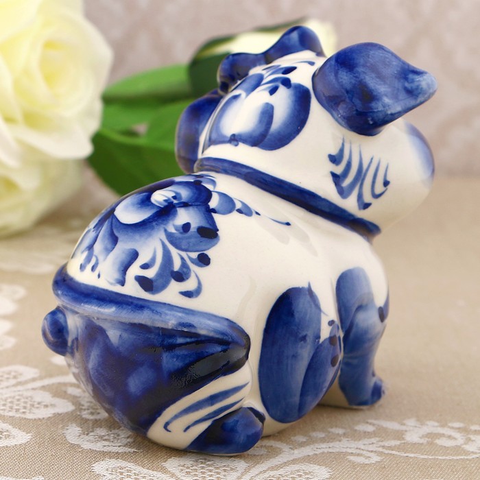 Сувенир «Свинка Люся», 9 см, гжель