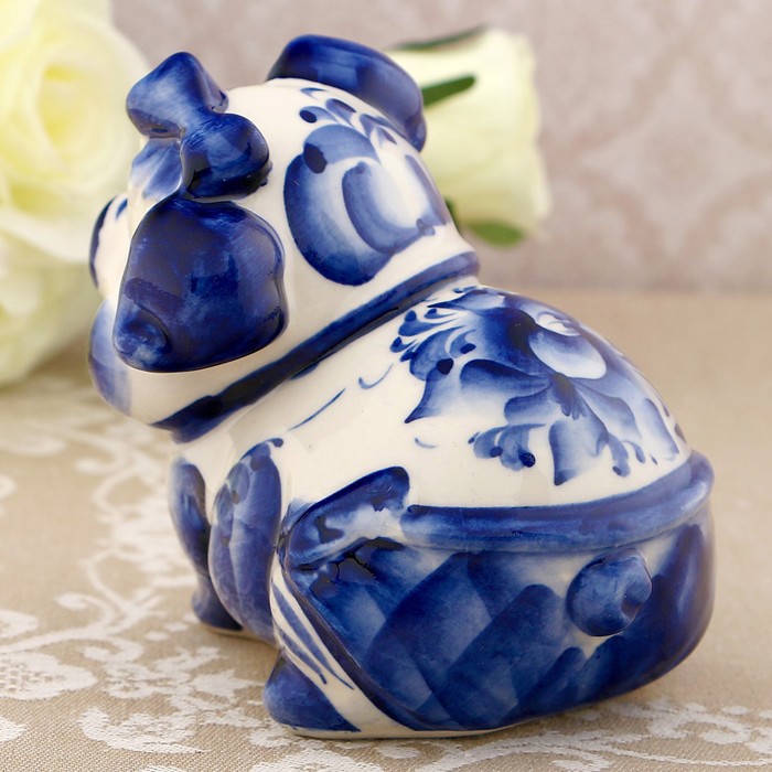 Сувенир «Свинка Люся», 9 см, гжель