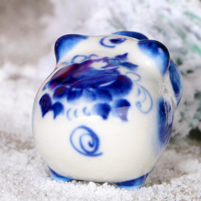 Сувенир «Поросёнок Боря», 2 см, гжель