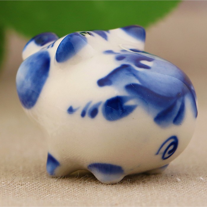 Сувенир «Поросёнок Боря», 2 см, гжель