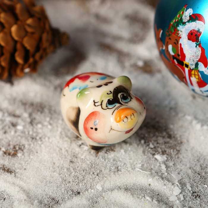 Сувенир «Поросёнок Боря», 2 см, гжель, цвет