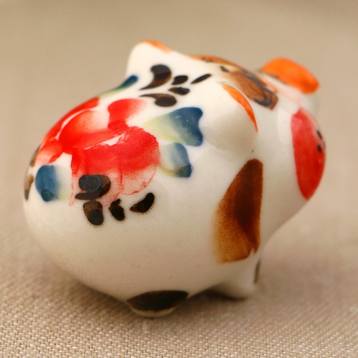 Сувенир «Поросёнок Боря», 2 см, гжель, цвет