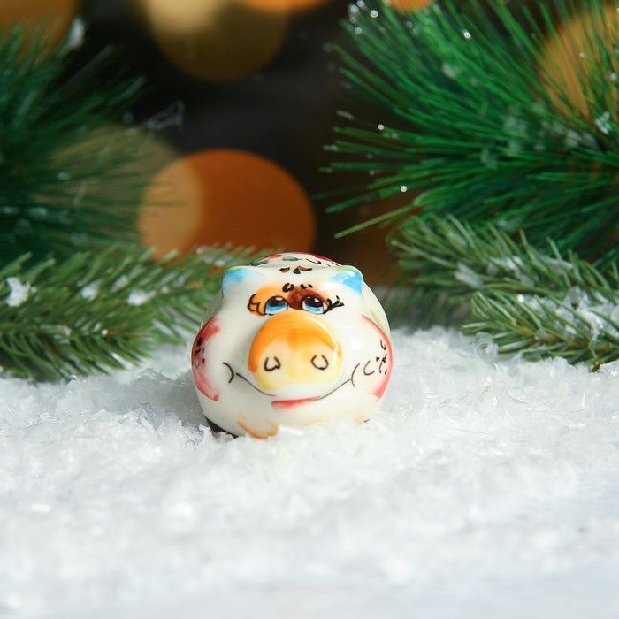 Сувенир «Свинка Глаша», 3 см, гжель, цвет