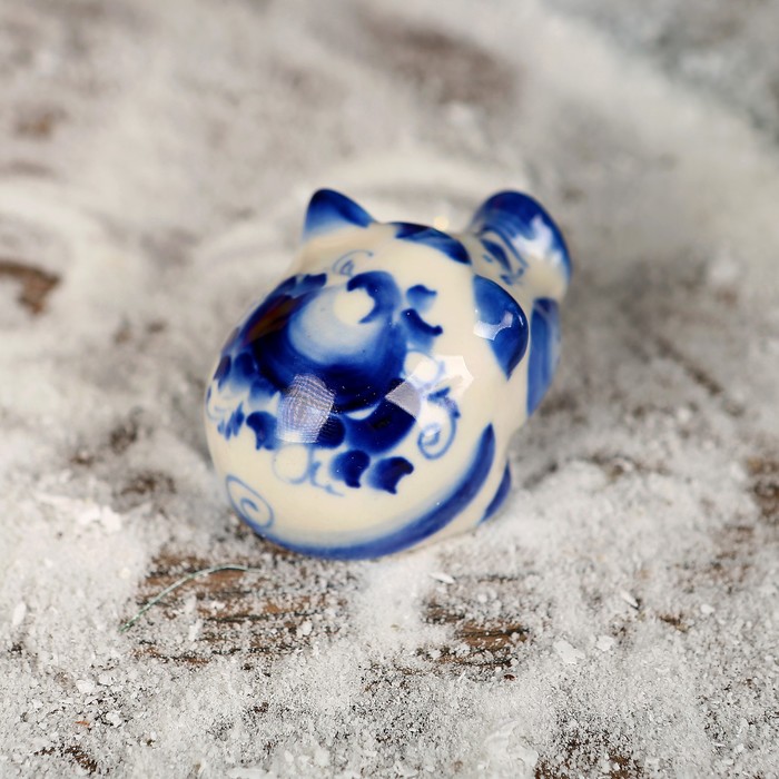 Сувенир «Поросёнок Матвей», 2,5 см, гжель