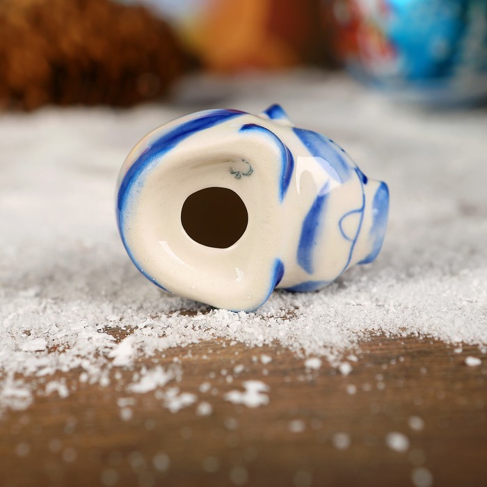 Сувенир «Поросёнок Матвей», 2,5 см, гжель