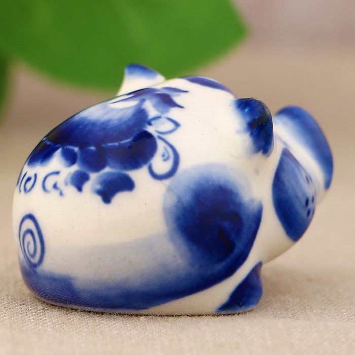 Сувенир «Поросёнок Матвей», 2,5 см, гжель